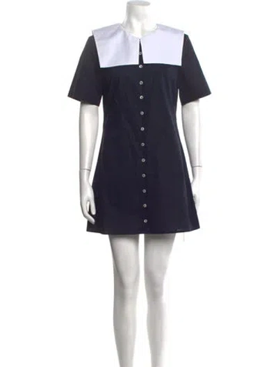 Pre-owned Sandy Liang Mini Dress In Blue
