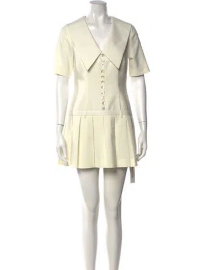 Pre-owned Sandy Liang Mini Dress In Neutrals