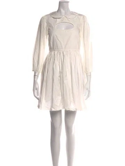 Pre-owned Sandy Liang Mini Dress In White