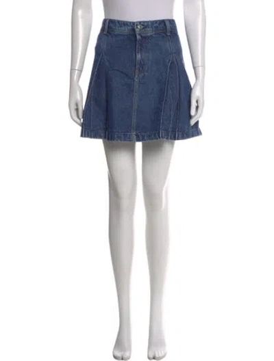 Pre-owned Sandy Liang Mini Skirt In Blue