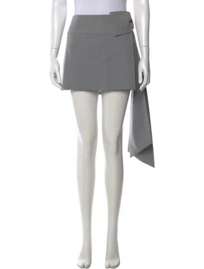 Pre-owned Sandy Liang Mini Skirt In Gray