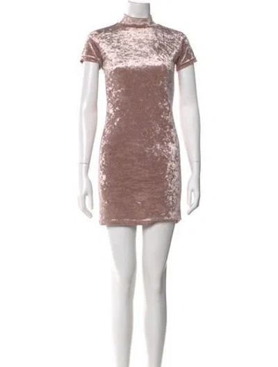 Pre-owned Sandy Liang Mock Neck Mini Dress In Pink