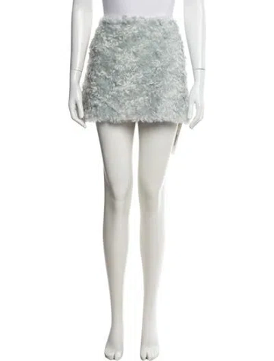 Pre-owned Sandy Liang Mohair Mini Skirt In Blue