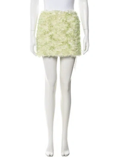 Pre-owned Sandy Liang Mohair Mini Skirt In Green