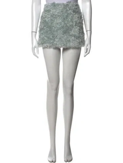 Pre-owned Sandy Liang Mohair Mini Skirt W/ Tags In Blue