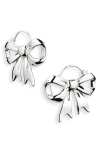 Sandy Liang Silver Monyo Hoop Earrings In Sterling Silver