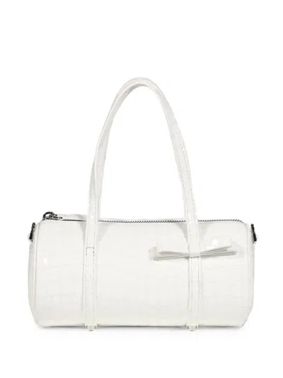 Sandy Liang Nano Pencil Case Croc-effect Bow-detail Bag In White