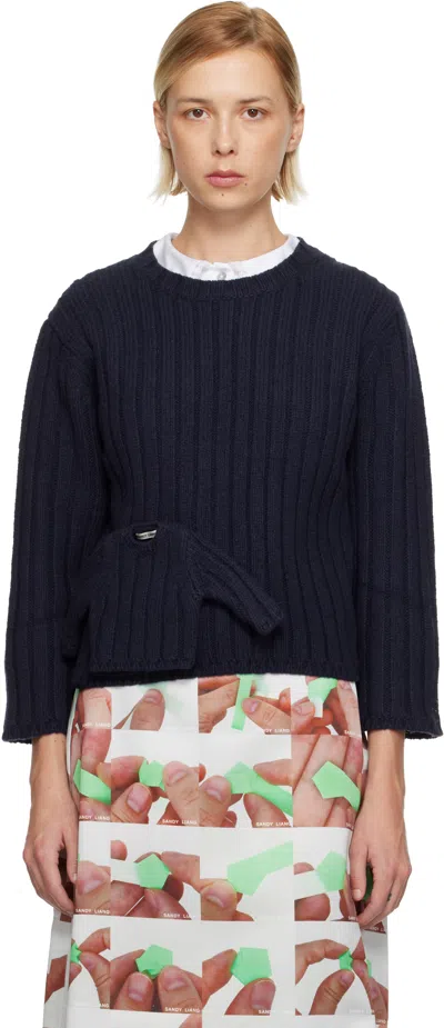 Sandy Liang Navy Carlow Sweater In Blue
