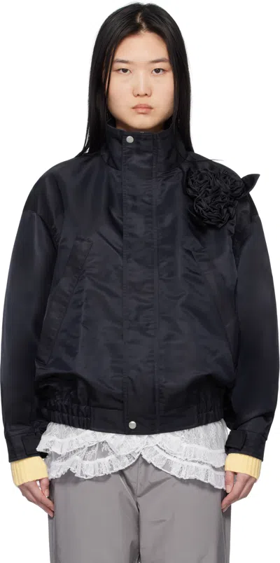 Sandy Liang Navy Carlton Jacket