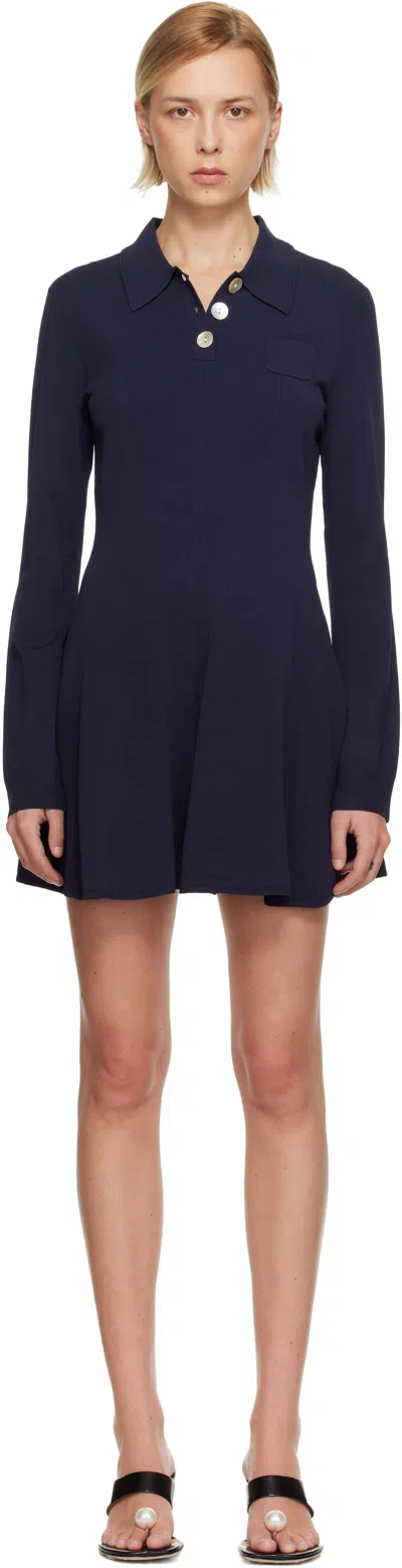 Sandy Liang Navy Chupa Minidress In Blue