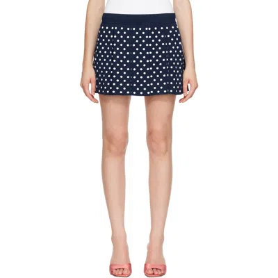 Sandy Liang Navy Ermine Miniskirt In Blue