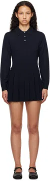 Sandy Liang Navy Hague Sweater Minidress In 409 Navy
