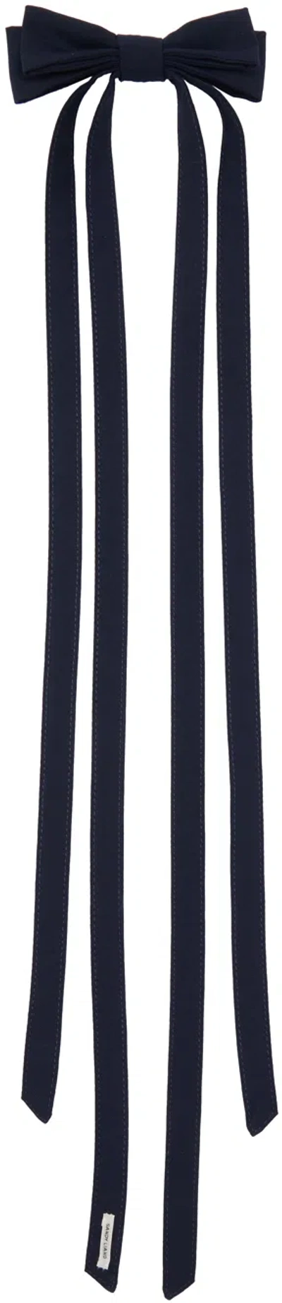 Sandy Liang Navy Hikari Bow Hair Clip In 400 Navy