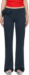 Sandy Liang Navy Hilton Sweatpants In 409 Navy