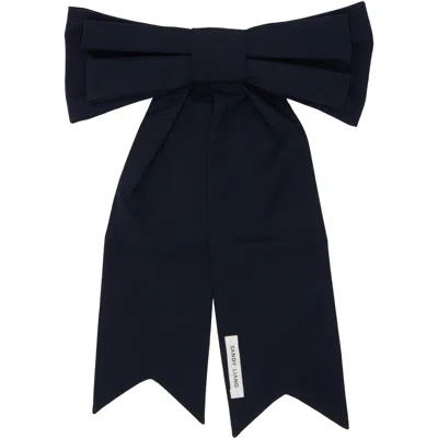 Sandy Liang Navy Jumbow Barrette Clip