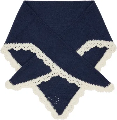 Sandy Liang Navy Peck Bonnet In Blue