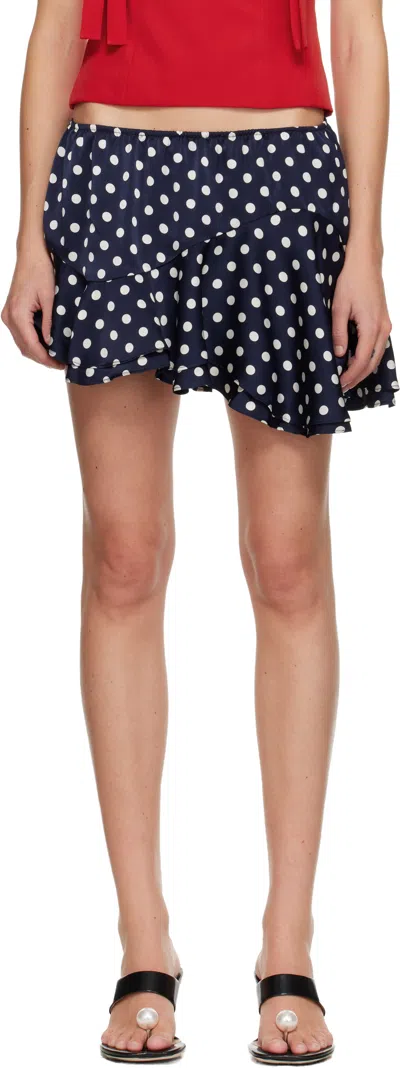 Sandy Liang Navy Zeno Miniskirt In Multi