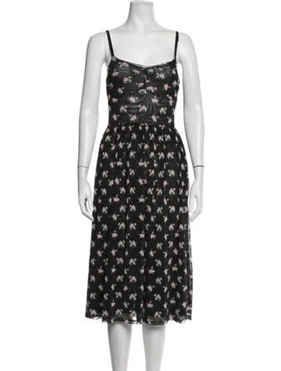 Pre-owned Sandy Liang Nylon Midi Length Dress In Black