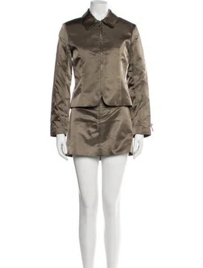 Pre-owned Sandy Liang Nylon Printed Skirt Set W/ Tags In Green