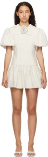 Sandy Liang Off-white Peas Minidress In 081 Ivory