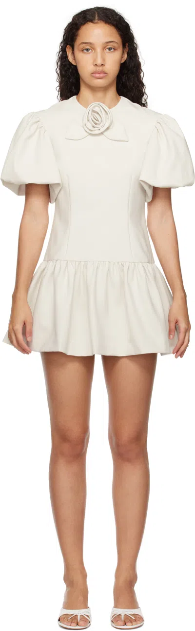 Sandy Liang Off-white Peas Minidress In 081 Ivory