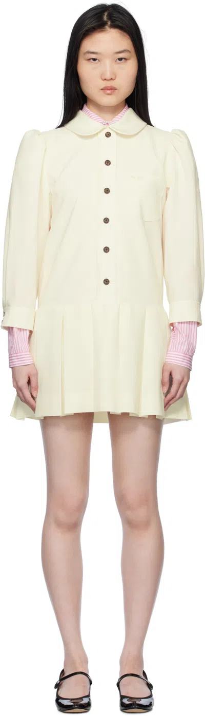 Sandy Liang Off-white Somm Minidress In Cream