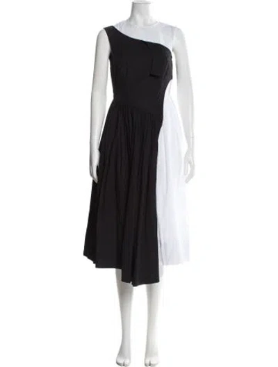 Pre-owned Sandy Liang One-shoulder Long Dress W/ Tags In Gray