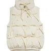 Sandy Liang Patro Bow Puffer Vest In Ivory
