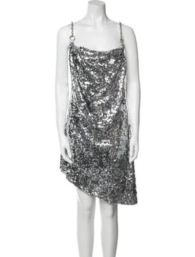 Pre-owned Sandy Liang Patterned Knee-length Dress W/ Tags In Silver