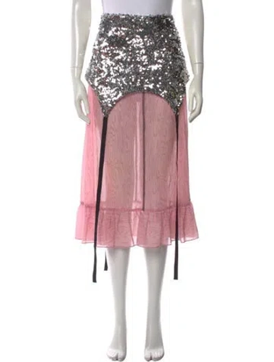 Pre-owned Sandy Liang Patterned Midi Length Skirt In Multi
