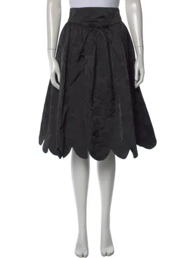 Pre-owned Sandy Liang Patterned Midi Length Skirt W/ Tags In Black
