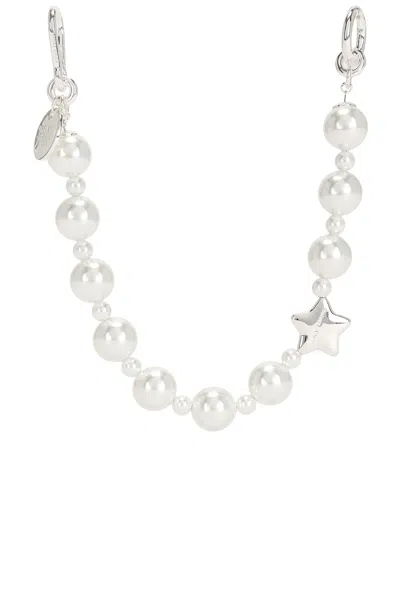 Sandy Liang Pearl Key Charm In Metallic