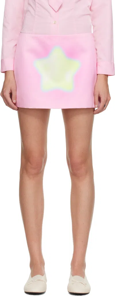 Sandy Liang Pink & Yellow Juice Miniskirt In Multi