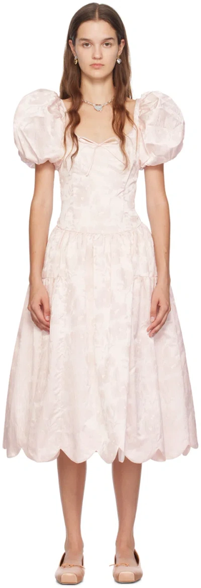 Sandy Liang Pink Cil Midi Dress In 681 Ballet