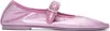 Sandy Liang Metallic Mary Jane Ballet Flat In Pink