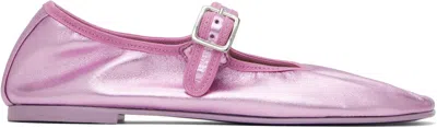 SANDY LIANG PINK MARY JANE STRETCH BALLERINA FLATS
