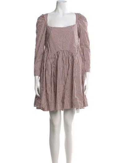 Pre-owned Sandy Liang Plaid Print Mini Dress In Multi