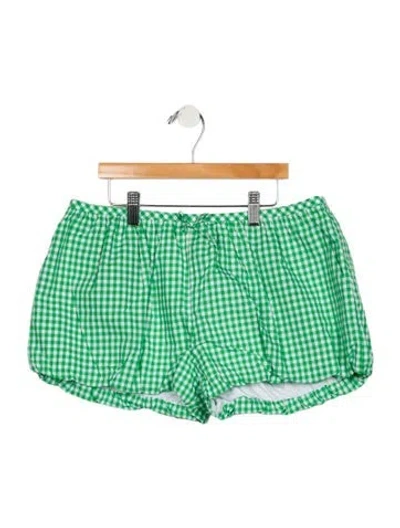 Pre-owned Sandy Liang Plaid Print Mini Shorts W/ Tags In Multi