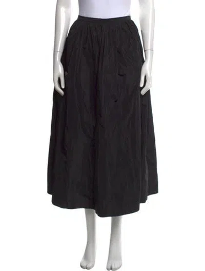 Pre-owned Sandy Liang Pleated Accents Long Skirt In Black