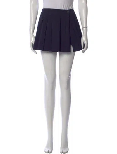 Pre-owned Sandy Liang Pleated Accents Mini Skirt In Blue