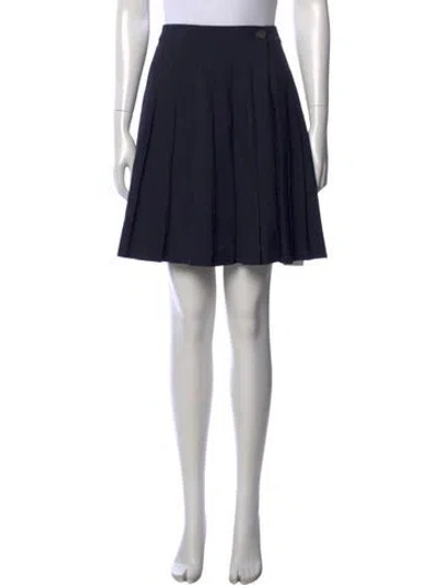 Pre-owned Sandy Liang Pleated Accents Mini Skirt In Blue