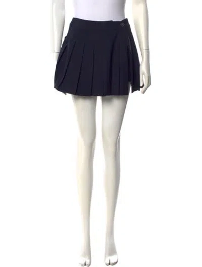 Pre-owned Sandy Liang Pleated Accents Mini Skirt In Blue