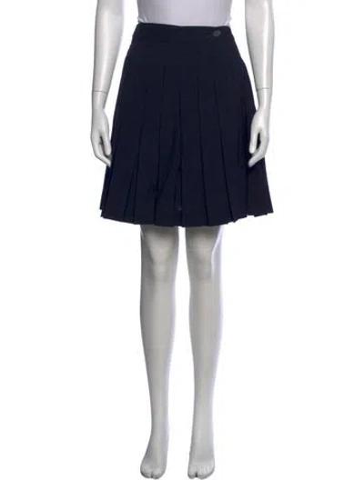 Pre-owned Sandy Liang Pleated Accents Mini Skirt In Blue