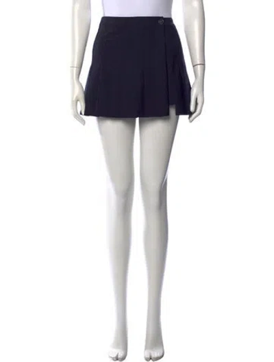 Pre-owned Sandy Liang Pleated Accents Mini Skirt In Blue