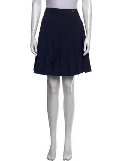 Pre-owned Sandy Liang Pleated Accents Mini Skirt In Blue