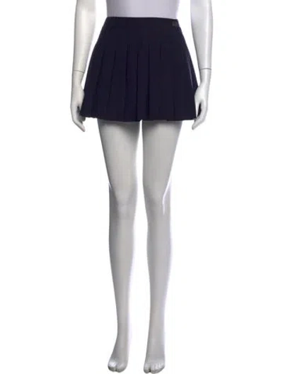 Pre-owned Sandy Liang Pleated Accents Mini Skirt In Blue