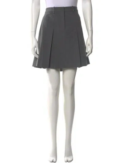 Pre-owned Sandy Liang Pleated Accents Mini Skirt In Gray