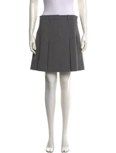 Pre-owned Sandy Liang Pleated Accents Mini Skirt In Gray
