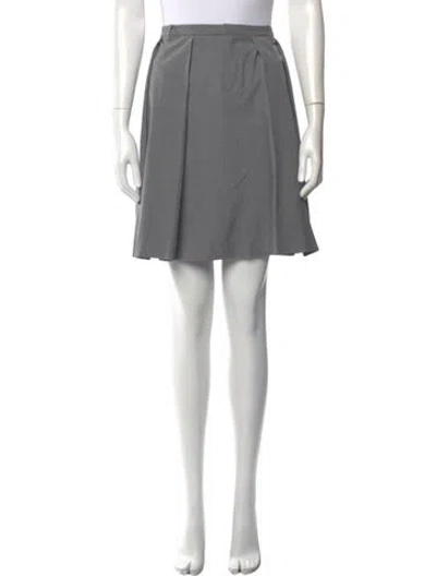 Pre-owned Sandy Liang Pleated Accents Mini Skirt In Gray
