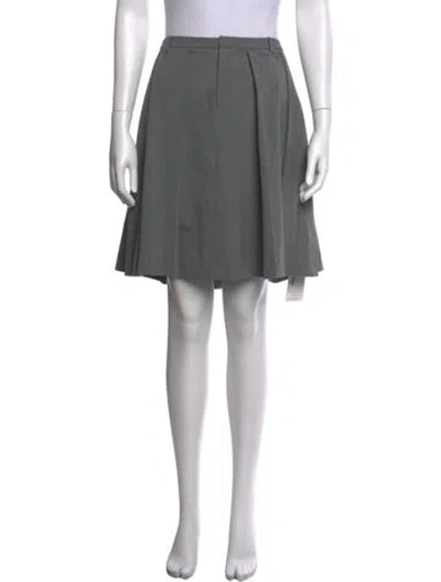Pre-owned Sandy Liang Pleated Accents Mini Skirt In Grey